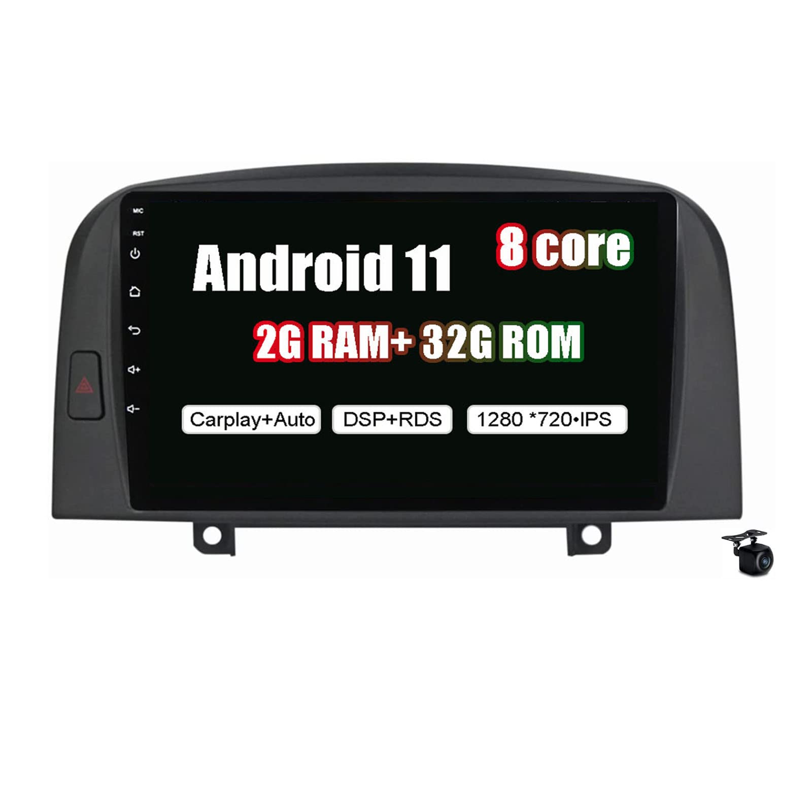 Autorradio 9 pulgadas con Carplay inalámbrico y Android Auto para Sonata NF 2004 a 2008