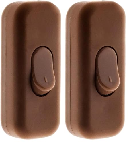Zenitech Interrupteur 2A Unipolaire Marron (Lot de 2)