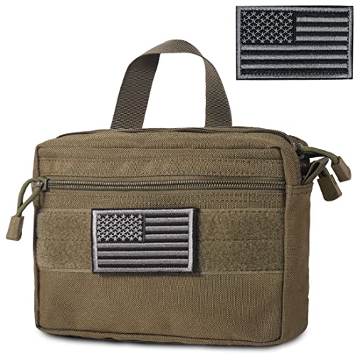 Molle Pouch - 1000D Tactical Handbag Multi-Purpose Compact Pouches Utility Edc Hanging Tool Bag With Us Flag Patch #TOP5
