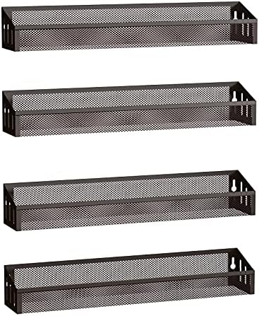 Spice Rack Wall Mount Herb Jar Holders for Kitchen Walls & Cupboard/Pantry/Cabinet Doors Free Standing Seasoning rack Hanging spice storage for Storage Bronze (4 Tier)