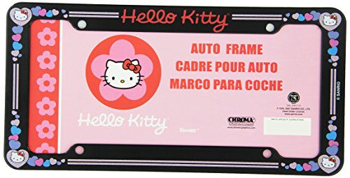 Hello Kitty Glitter License Plate Frame (Made of Plastic)