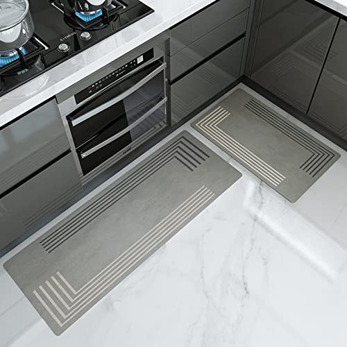 Tapis de cuisine géométrie grise Zweig antidérapant pour devant évier et entrée