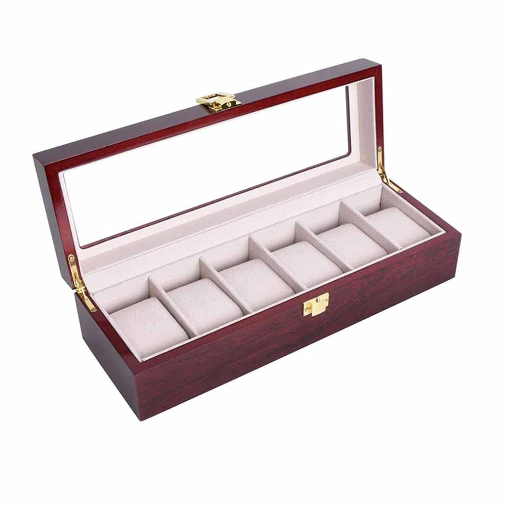 Sprzedam pudełko na zegarek Organizer na zegarki 12 kratek Drewniane etui do przechowywania zegarków Pudełko do przechowywania biżuterii Organizer na kolekcję biżuterii (Kolor: D) (E)