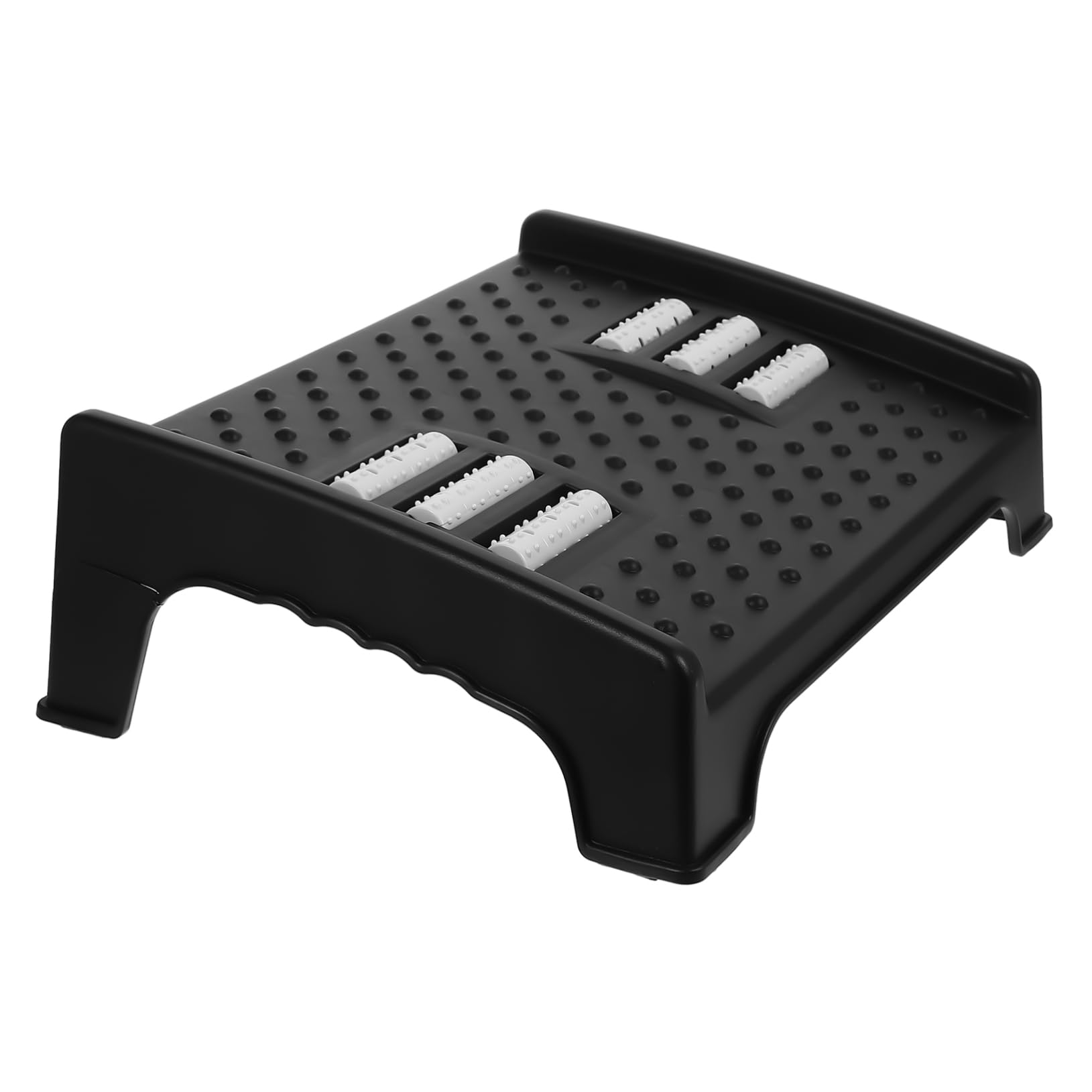 Sgabello Poggiapiedi Ergonomico Nero in Plastica per Ufficio | Design Inclinato, Aiuta la Postura Seduta, Supporto Compatto per Casa e Lavoro