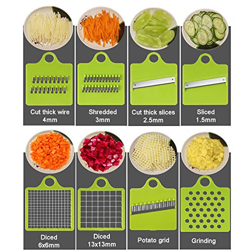 Cortadora multifuncional de vegetales con 8 cuchillas miniatura 2