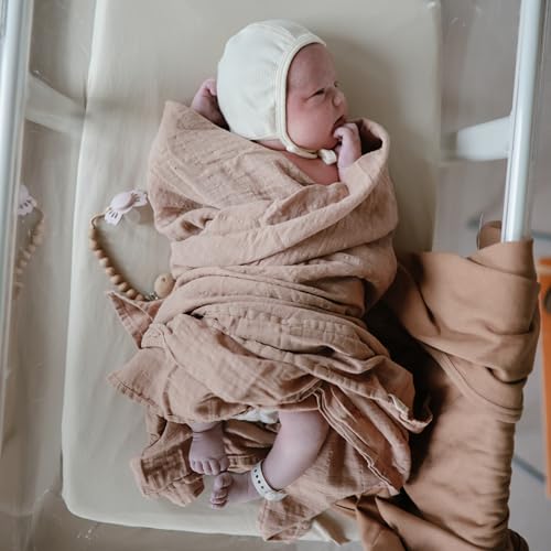 Image of mushie Muslin Baby Swaddle Blanket | 100% Organic Cotton (Natural)