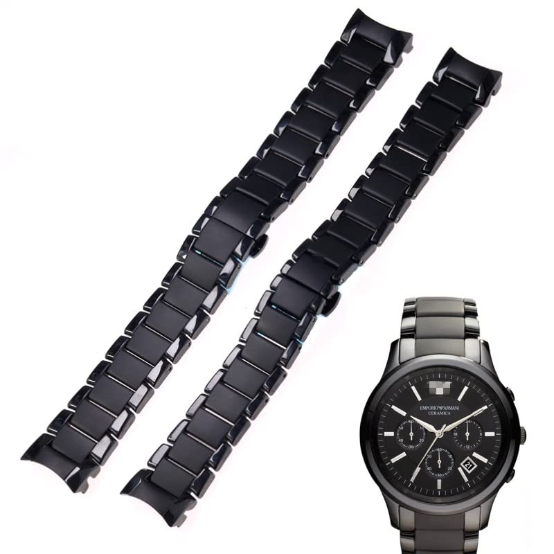 EPANO 22 mm 24 mm czarny gładki matowy ceramiczny pasek do zegarka Armani Ar1451ar1452ar1475ar1474 pasek do zegarka opaska na nadgarstek bransoletka