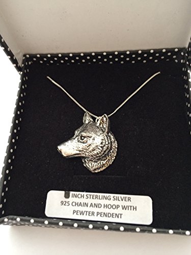Pendentif tête de loup argent 925 fait main avec chaîne prideindetails