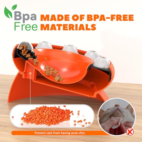Cat-Slow-Feeder-Interactive-Slow-Feeder-Cat-Bowl-Raised-Elevated-Cat-Puzzle-Feeder-Food-Puzzle-Feeder-for-Indoor-Cats-Slow-Eating-Dry-Food-Orange