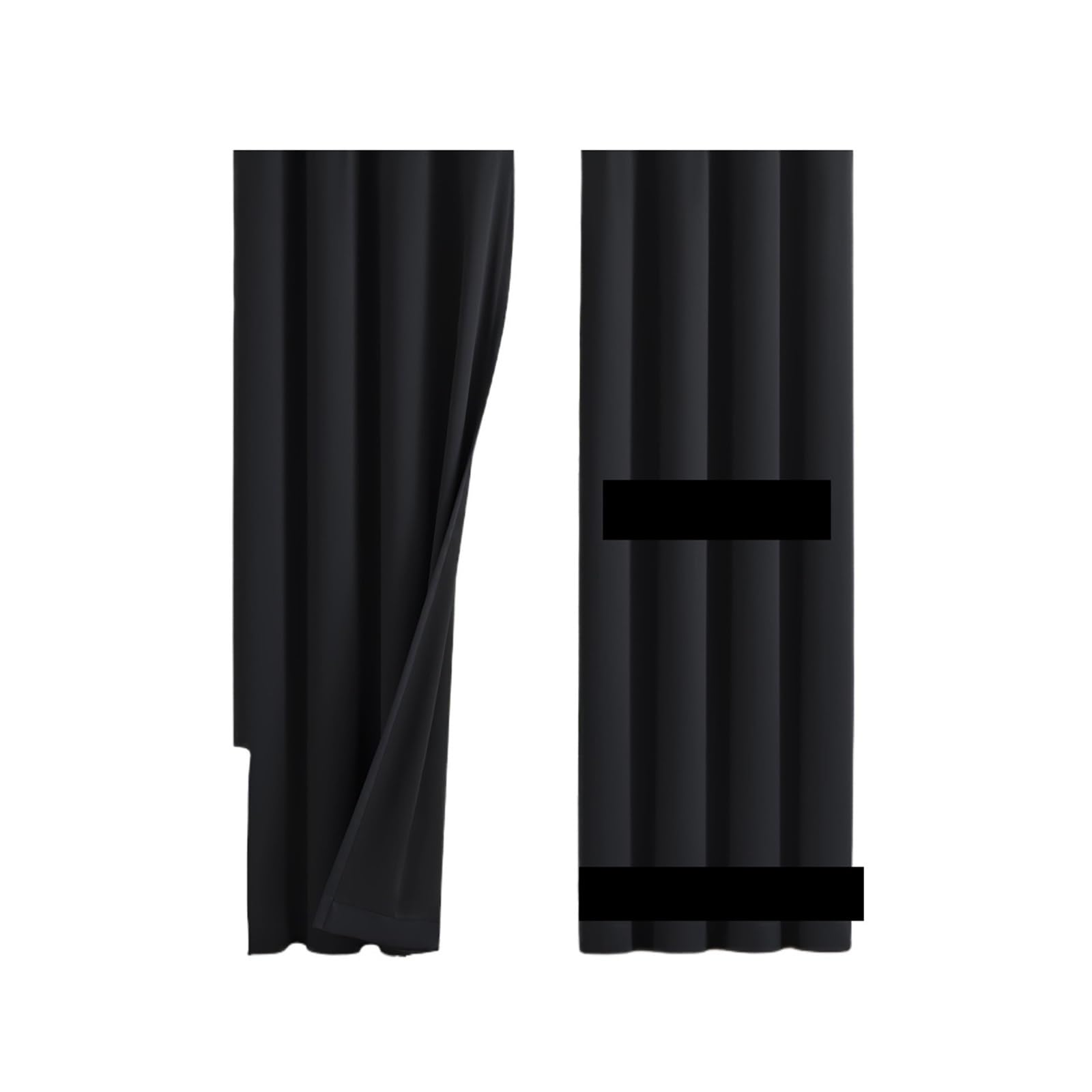 Rideaux occultants noirs W91xH160cm 2 pcs pour fenêtre de salon