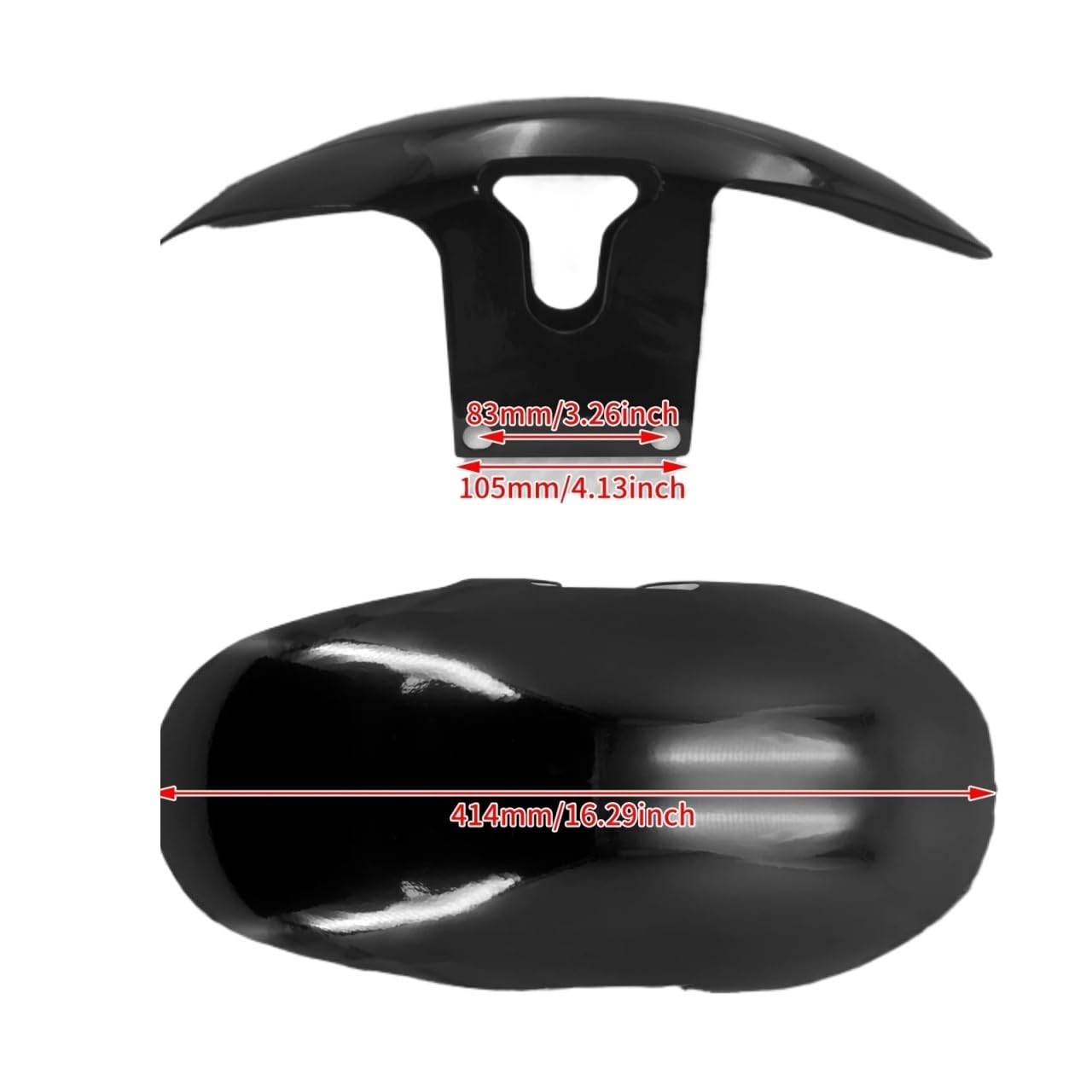 Copri Parafango In Ferro for Parafango Anteriore Moto | Compatibile con Harley, compatibile con Softail Fatboy, ruota FLFB 2018-23 160 R18(Gloss Black Fender)