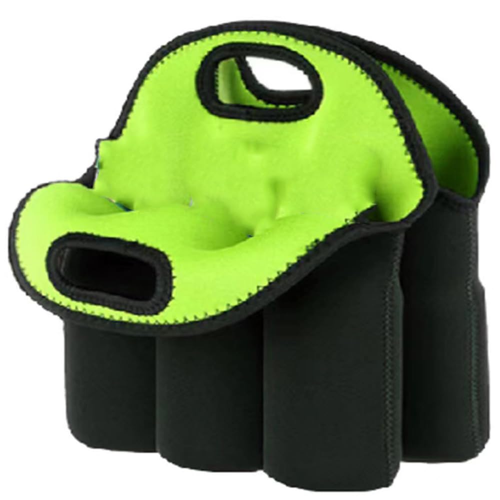 Hosoncovy 6 Bottles Elastic Beer Bottle Carrying Bag Insulated Neoprene Carrier Tote Carry Case Bag for Beer Baby Bottle Cans Drinks (Green) โ image 1