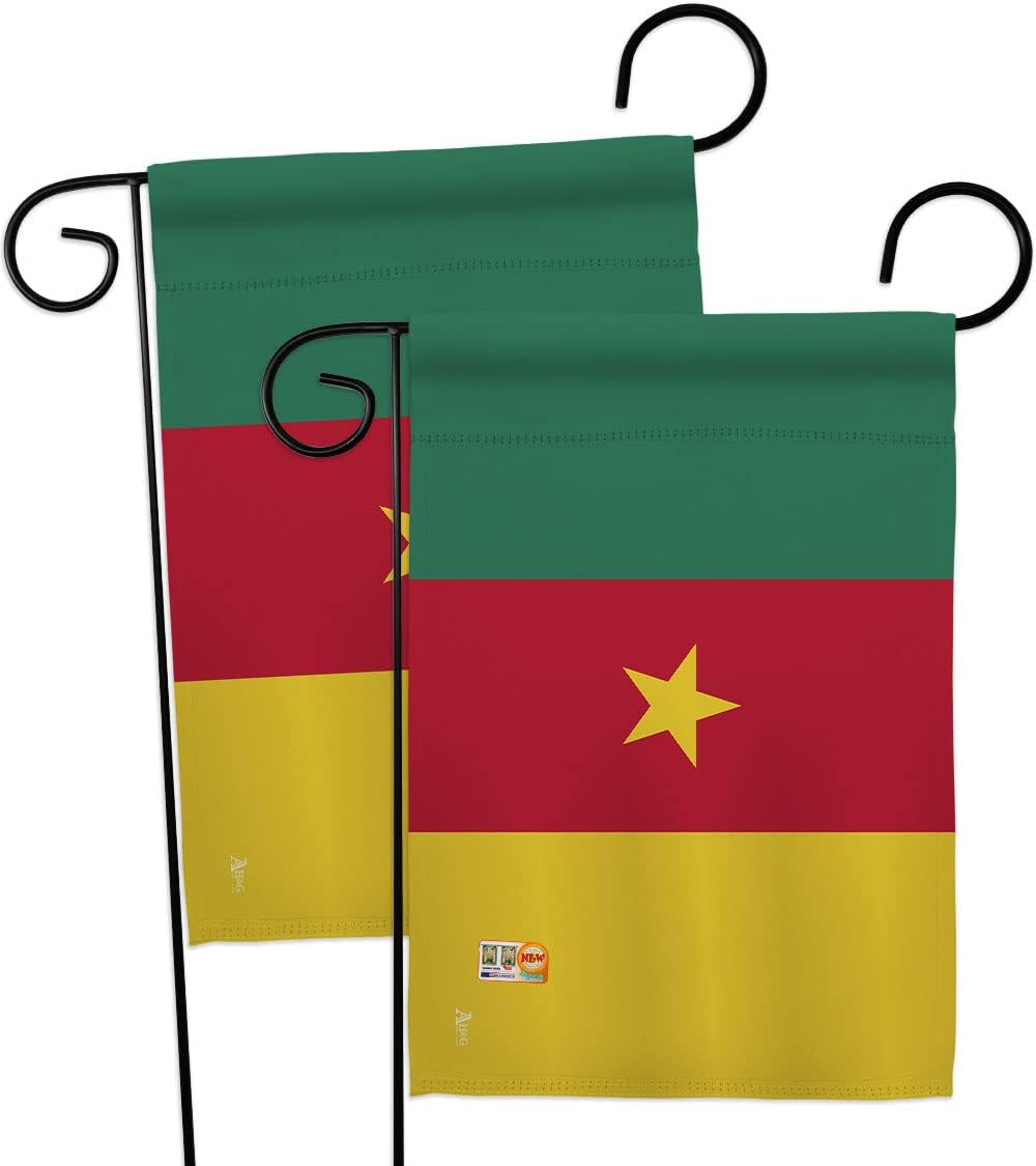 Cameroon Garden Flags 2pcs Pack Regional Nationality Nation International World Country Particular Area Small Decorative Gift Yard House Banner Double-Sided Made In USA 13 X 18.5