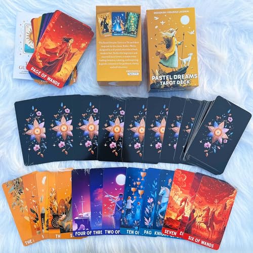 Image of Pastel Dreams Tarot Deck, Tarot Cards for Beginners, 78 Soft Pastel Tarot Cards with General Guidebook, Gentle Intuitive Art, Reading Witchcraft Divination Tool
