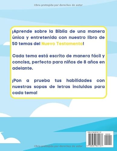 Juega y Aprede De la Biblia - Nuevo Testamento: 50 historia bíblicas con sopa de letras - Libro para