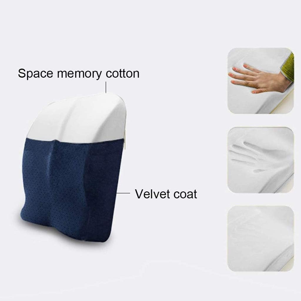 Lumbar Pillow - Lumbar Support for Office Chair, Back Pillow for Car, Memory Foam Cushion, Washable Cover(Black)