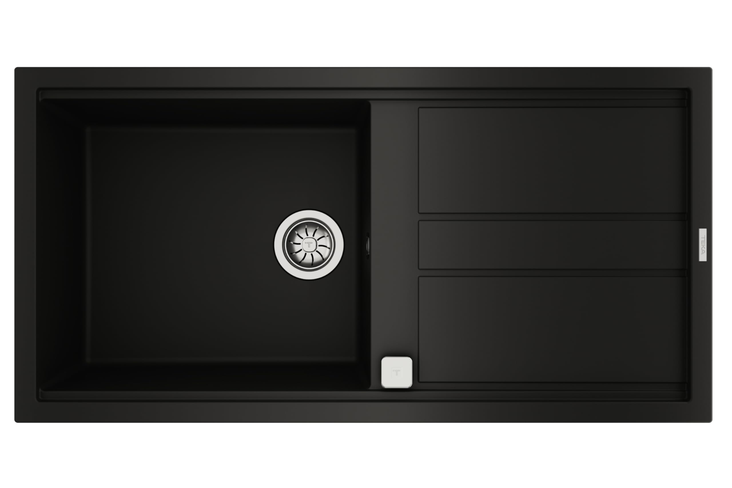 Inset Tegranite Kitchen Sink with One bowl and One drainer Nova 60 L-TG 1B 1D (510 x 1000) MM - Made in Italy