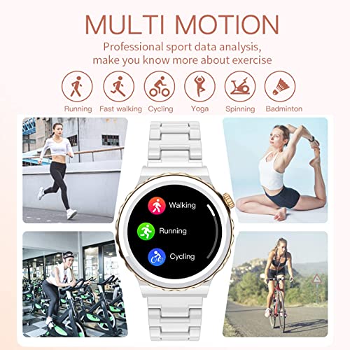 Smart Watches For Women Bluetooth Call Ceramic Strap Sleep Tracker Sport Modes Smartwatch For Ladies #TOP5