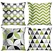 Set di 4 Federe Cuscini verde nero lime mosaico modello grigio grigio bianco retrò triangoli su Federe Cuscini decorativo geometrico decorazioni per la casa Federe Cuscini quadrato 45x45cm