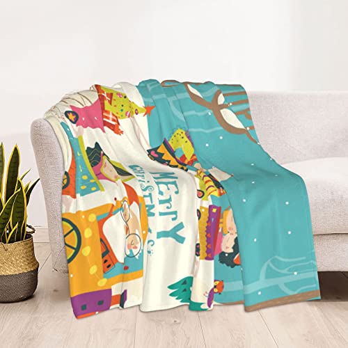 Christmas Santa Throw Blanket, Soft Flannel Warm Cozy Luxury Fall Winter Bedding Blankets For Adult Kids Birthday Christmas New Year Mothers Fathers Valentines Day Gift Christmas Blanket 80"X60" #TOP3