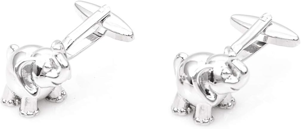 MRCUFF Elephant 3D Pair Cufflinks in a Presentation Gift Box & Polishing Cloth image 3