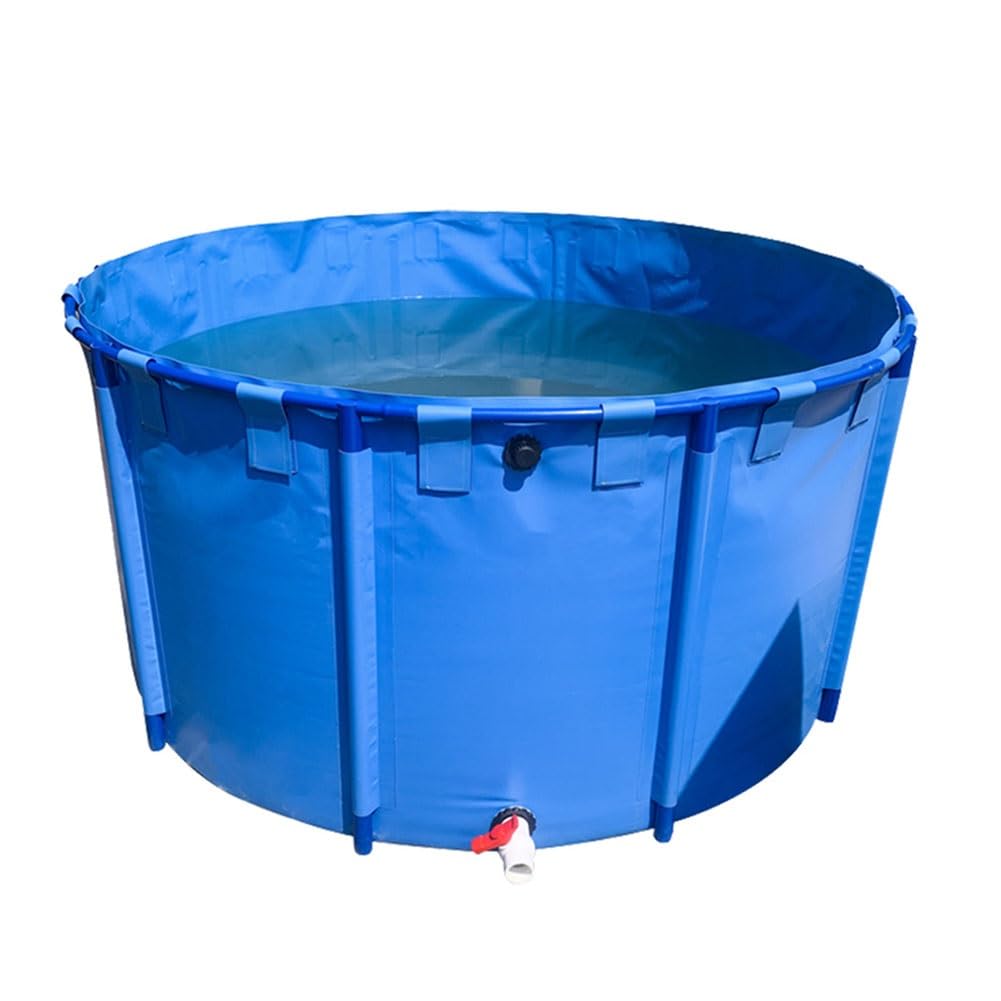 Estanque de peces portátil para jardín, tanque circular elevado de fácil montaje