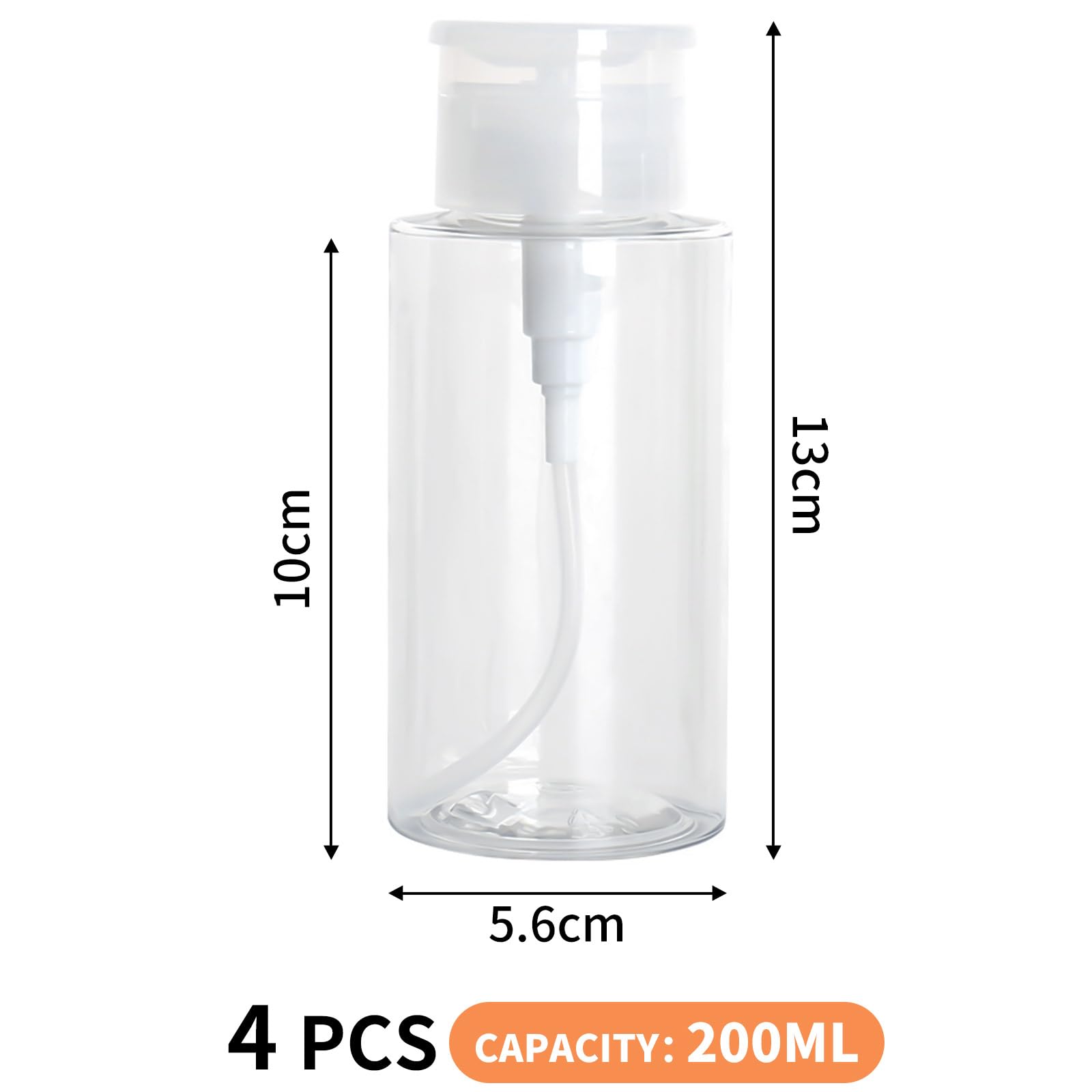 4 Pezzi Dispenser per Smalto, Pompa in Plastica, Contenitori per Liquidi, Bottiglie Vuote Riutilizzabili con Pompa, Bottiglia Trasparente per Smalto e Struccante