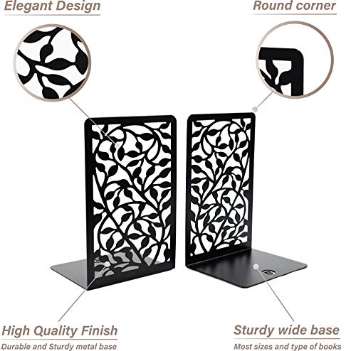 Cnk Book Ends Bookends For Decorative Books Holder Bookend Shelves End Hold Heavy Duty Holders Stoppers Metal Stopper Cute Boho Bookshelf Holds Cookbook Office Home Set Of 4 Bookends Pair Black #TOP3