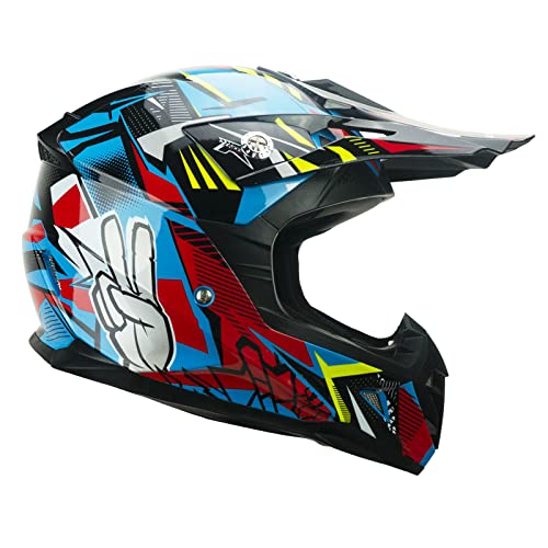 CGM Winner Casque Cross Enfants et bébés, Bleu Ciel, YS (47-48cm)