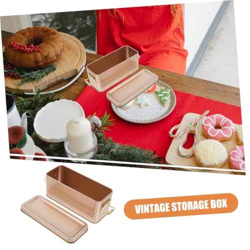 Caja de hojalata pequeña como caja metálica decorativa vintage para dulces 4