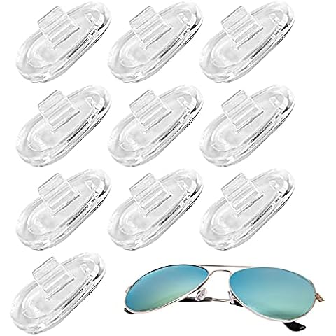 Glasses Pads Nose Spectacle Nose Pads Glasses Push in Silicone Nose Pads Anti-Slip Sunglass Pad Glasses Silicone Nose Pads Spectacle Pads Slip on Nose Pads for Glasses Sunglasses, 5 Pairs Cover
