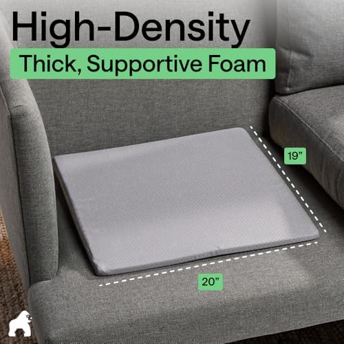 GORILLA GRIP Ergonomic High Density Couch Cushion Support Foam, Quick Rebound Sofa Lifters for Sagging Cushions, Stays in Place with Grip Dots, Replacement Stuffing, 20x19x1.75 Inches, 1 Pack, Gray - 4