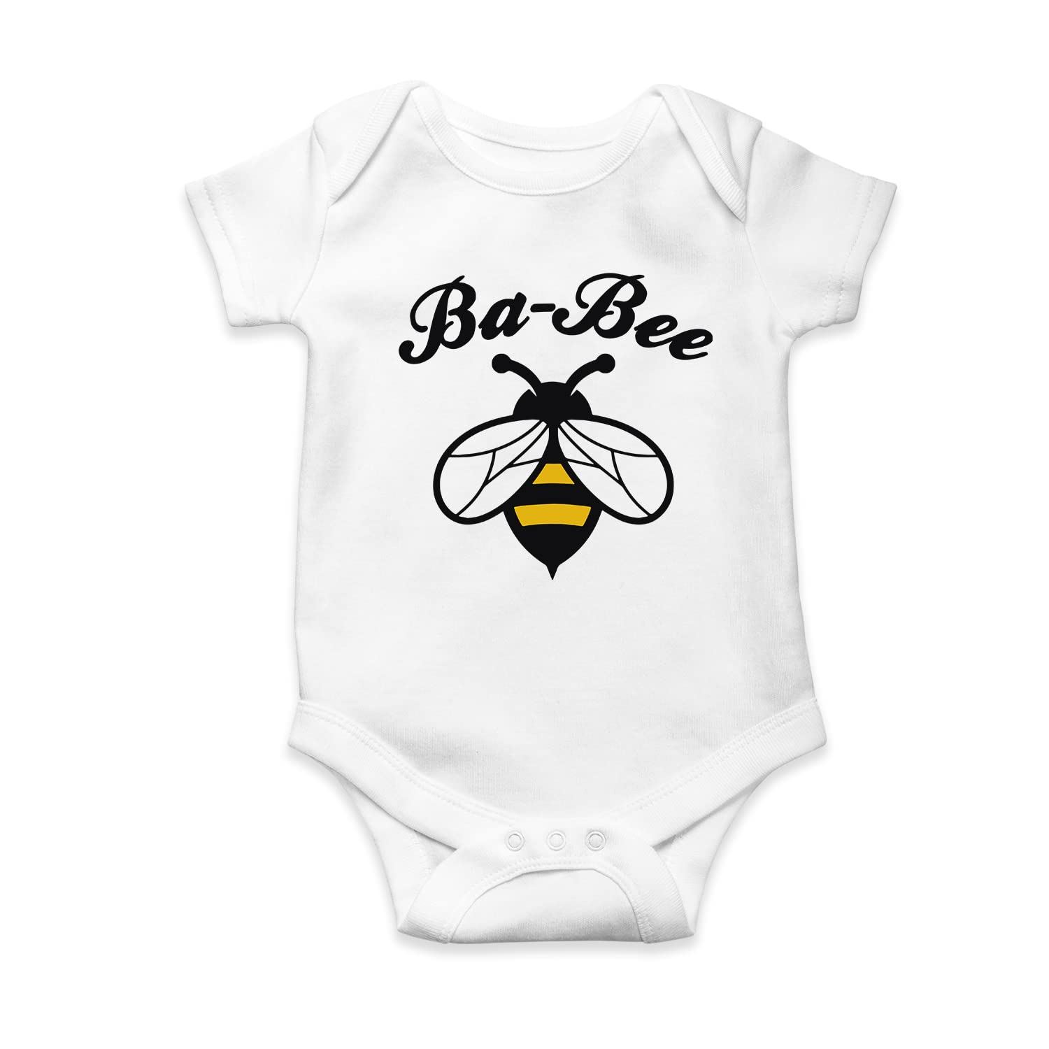 SMARTYPANTS Ba-Bee Babygrow - Funny Bees Hilarious Joke Novelty Baby Suit Vest Clothes Bodysuit Onesie Newborn Months Shower Gifts Presents Idea Boy Girl Christmas (3-6 Months, White)