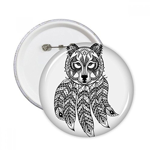 Badge bouton rond raton laveur peinture M pour déco vêtement