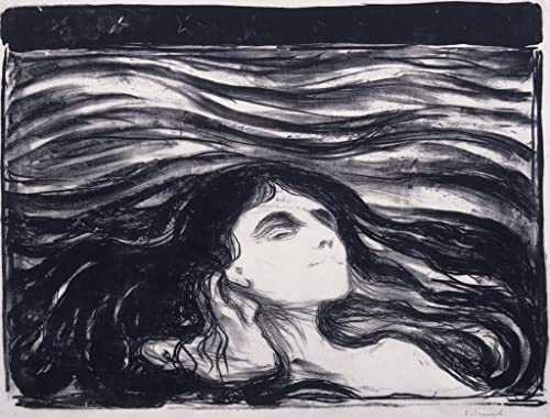 Art mural Edvard Munch impression haut de gamme Les amoureux dans les vagues 60x90