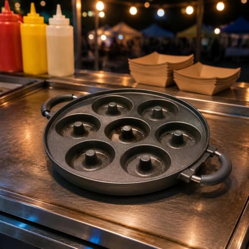 Poêle compartimentée anti-adhésive pour réussir vos beignets maison