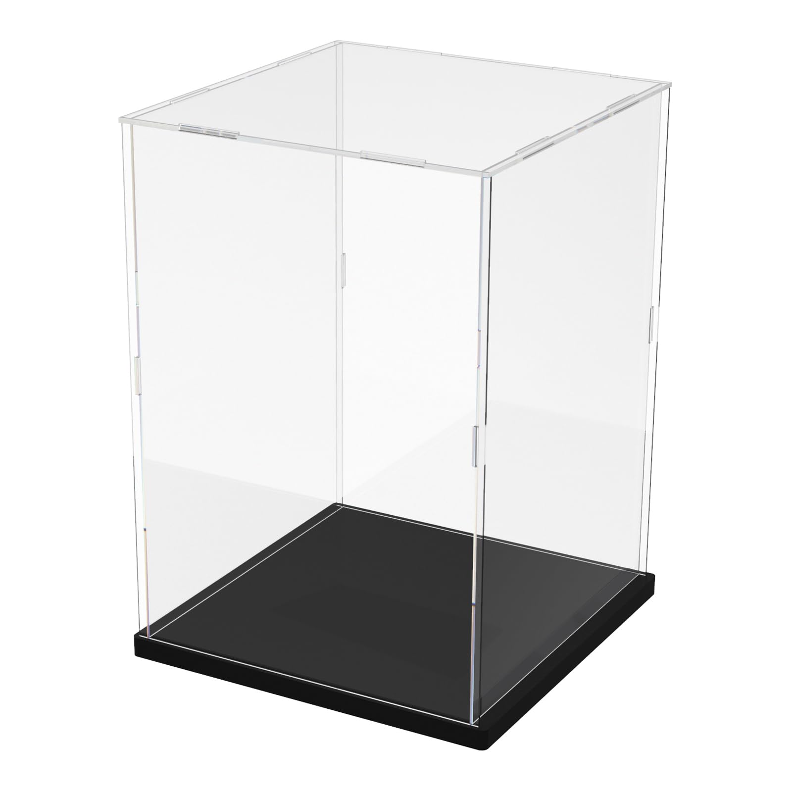 Choowin Acrylic Display Case for Lego Cat 21349 for Lego R2D2 75308 Transformers Soundwave 10358 Thickened Clear Acrylic Display Cases for Collectibles Assemble Dustproof Display Box(Black Base)