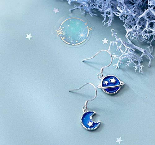 Boucles d'oreilles style coréen bleu lune légères et anti-irritation - 6