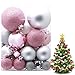 Produktbild Beito 50pcs Christmas Ball Ornamente Shatterproof Weihnachtsdekorationen Baumkugeln Weihnachtsverzierungen Weihnachtszubehör (pink)