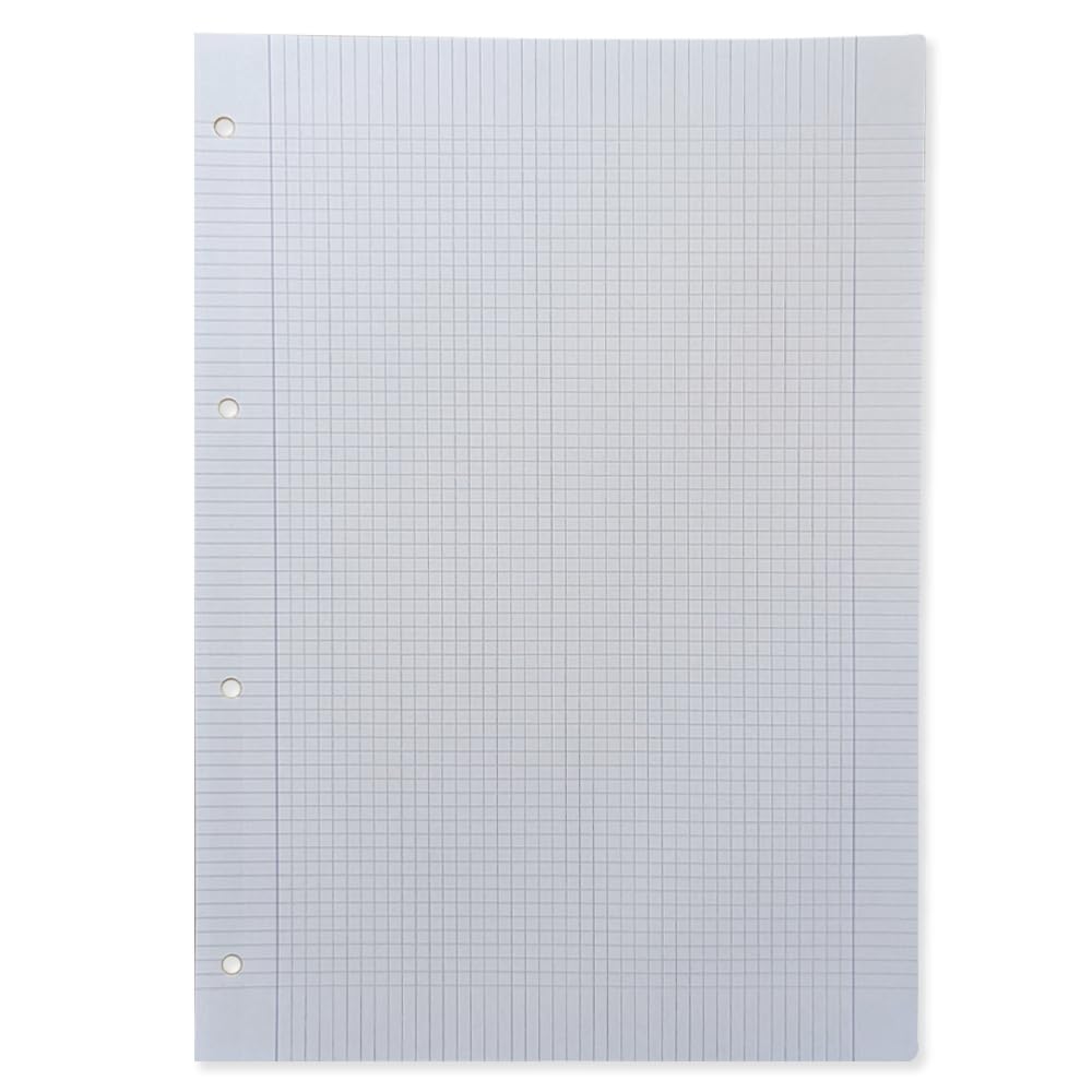 Bm – BeMore Ricambi Bandup A4 Con Banda Rinforzata Rigatura 4F Quadretti 4Mm Con Margini 40 Fogli Carta 90G/Mq