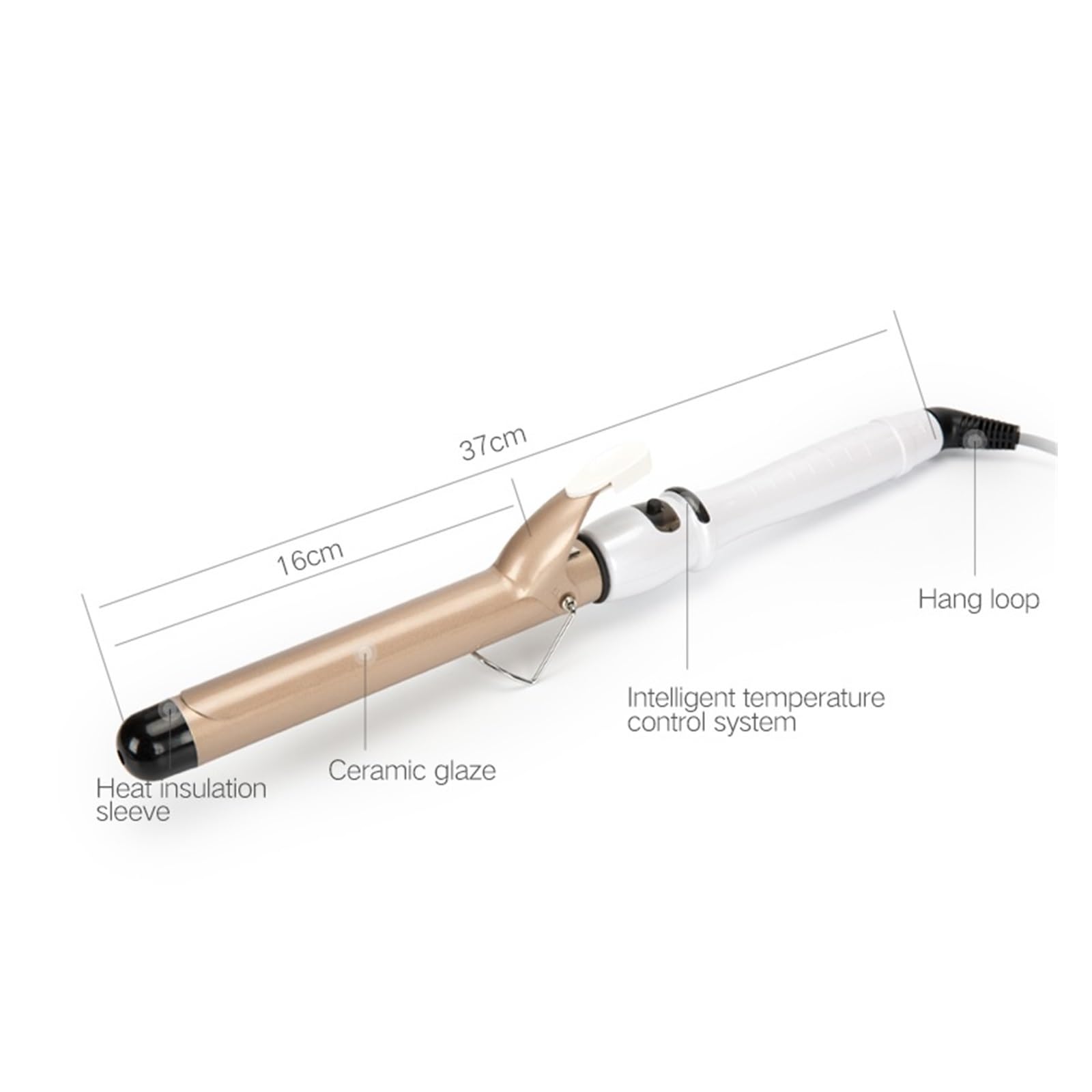 Tige de rouleau électrique en céramique de 19 à 38mm, grand rouleau, boucle intérieure, Studio spécial Air frange, tige de rouleau cuicui(Color:22mm boxed,Size:UK)