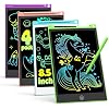 TECJOE 4 Pack LCD Writing Tablet، لوحة رسم ملونة مقاس 8.5 بوصة، ألعاب سفر للأطفال، ألعاب تعليمية للأنشطة، هدايا عيد ميلاد للأولاد والبنات الذين تتراوح أعمارهم بين 3 و8 سنوات، مرحلة ما قبل المدرسة