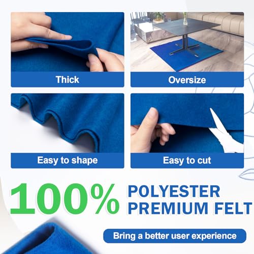 Image of XSEINO Royal Blue Large Felt Fabric 36 inch X 36 inch(1 Square Yard), 1.4 mm Thick Soft Felt Fabric Sheet for Crafts, Blue Series Colors Soft Nonwoven Fabric, Fit for Decoration, Sewing, DIY Crafts