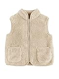 Baby Boys Girls Sherpa Stand Collar Vest Zip Up Fleece Fuzzy Sleeveless Toddler Fall Winter Warm...