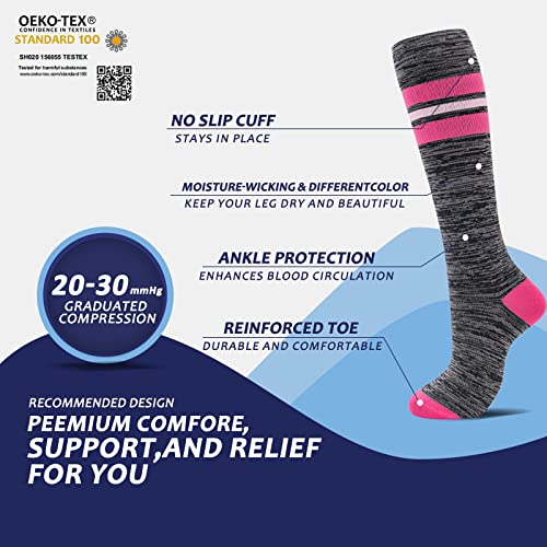 Fenglaoda 8 Pairs Compression Socks For Men & Women 20-30 Mmhg Knee High Nurse Pregnant Running Medical And Travel Athletic #TOP2