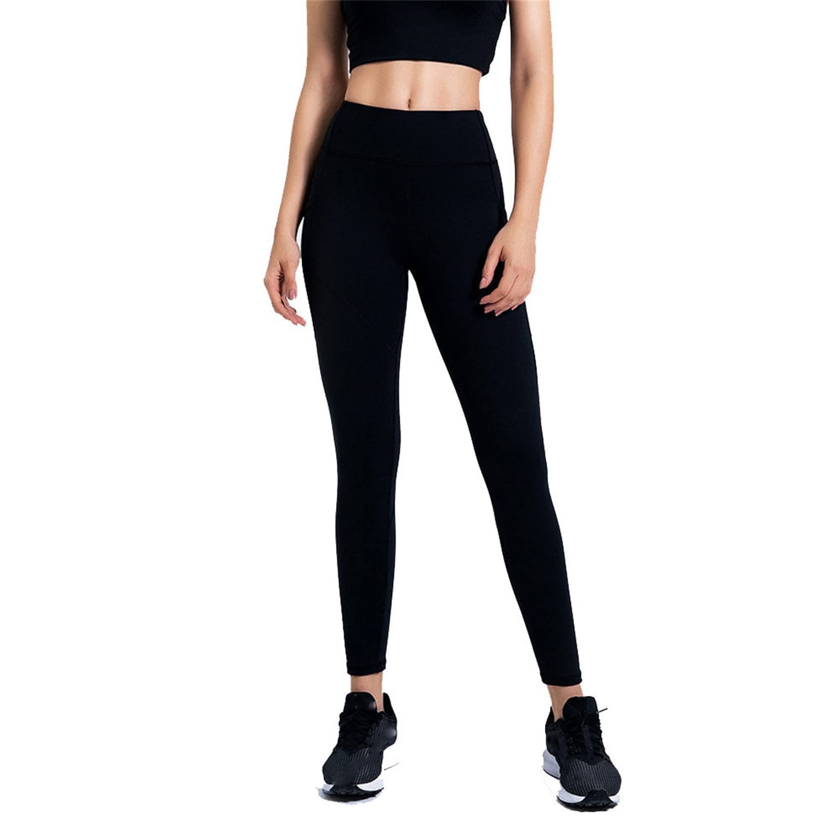 fitness legginsy damskie, Damskie Legginsy Legginsy Legginsy z kieszeniami, Skinny Spodnie jogi Wysokiej talii Tummy Control Power Flex Trening Spodnie Siłownia Rajstopy rozciągliwe sportowe legginsy