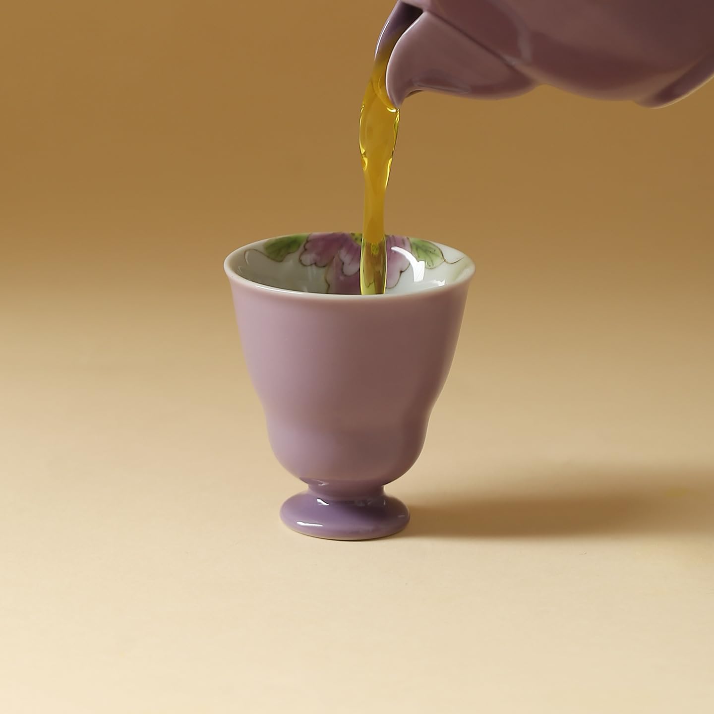 Teetasse, weißes Porzellan, handbemalte Pfingstrosen-Teetasse, Kung-Fu-Tee-Set, Haushalt, kleine, Teestube, Trinktee, einzelne Tasse, Einweichbehälter