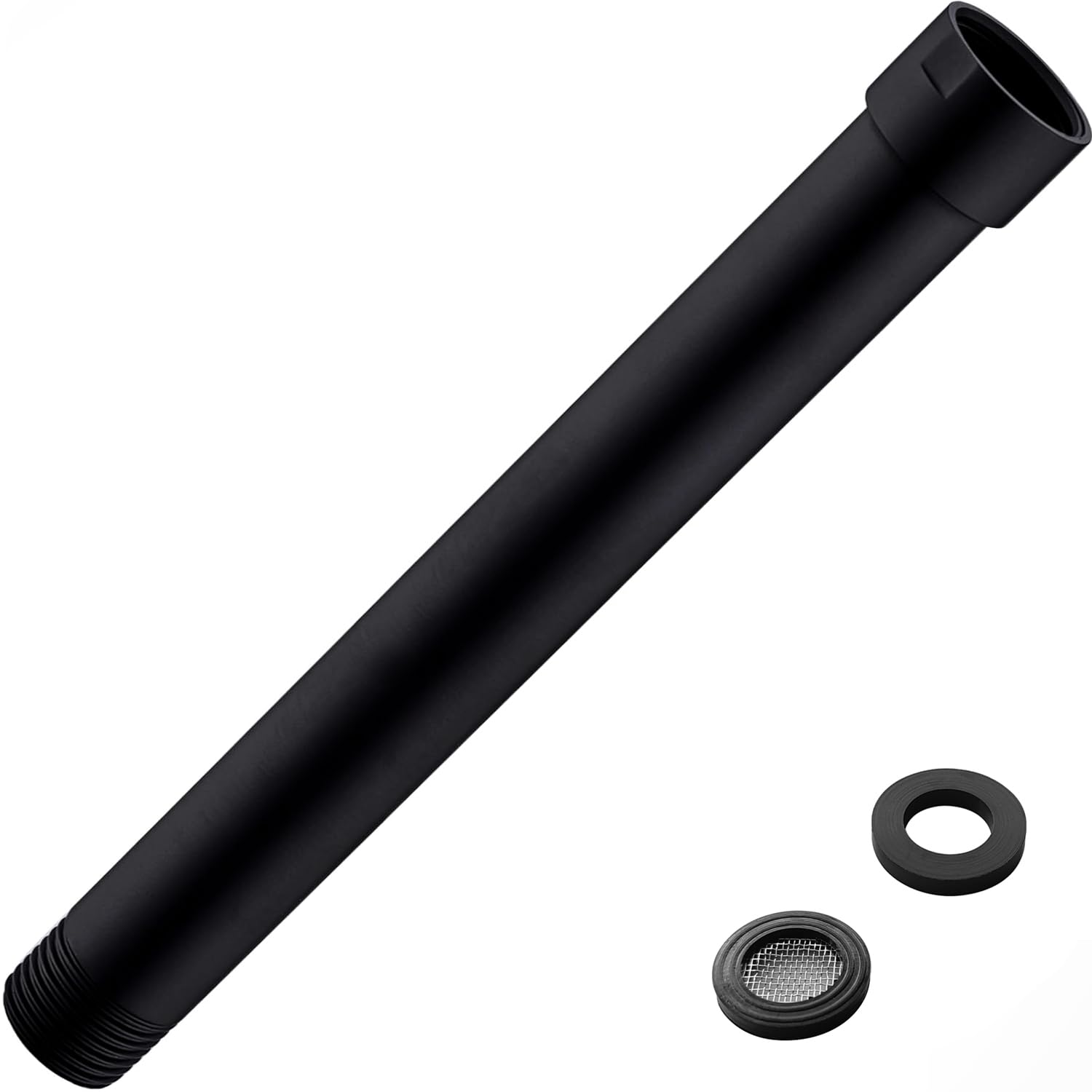 HOMYEP Shower Arm Extender 8 Inch Rainfall Shower Head Extension Arm, Lower Handheld Shower Head Combo, Female to Male NPT 1/2 Inch, Matte Black