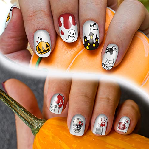 Tailaimei 18 Sheets Holiday Nail Stickers, Halloween Christmas Thanksgiving Day Seasonal Nail Art Decals For Fall And Winter Diy Nail Decorations #TOP1