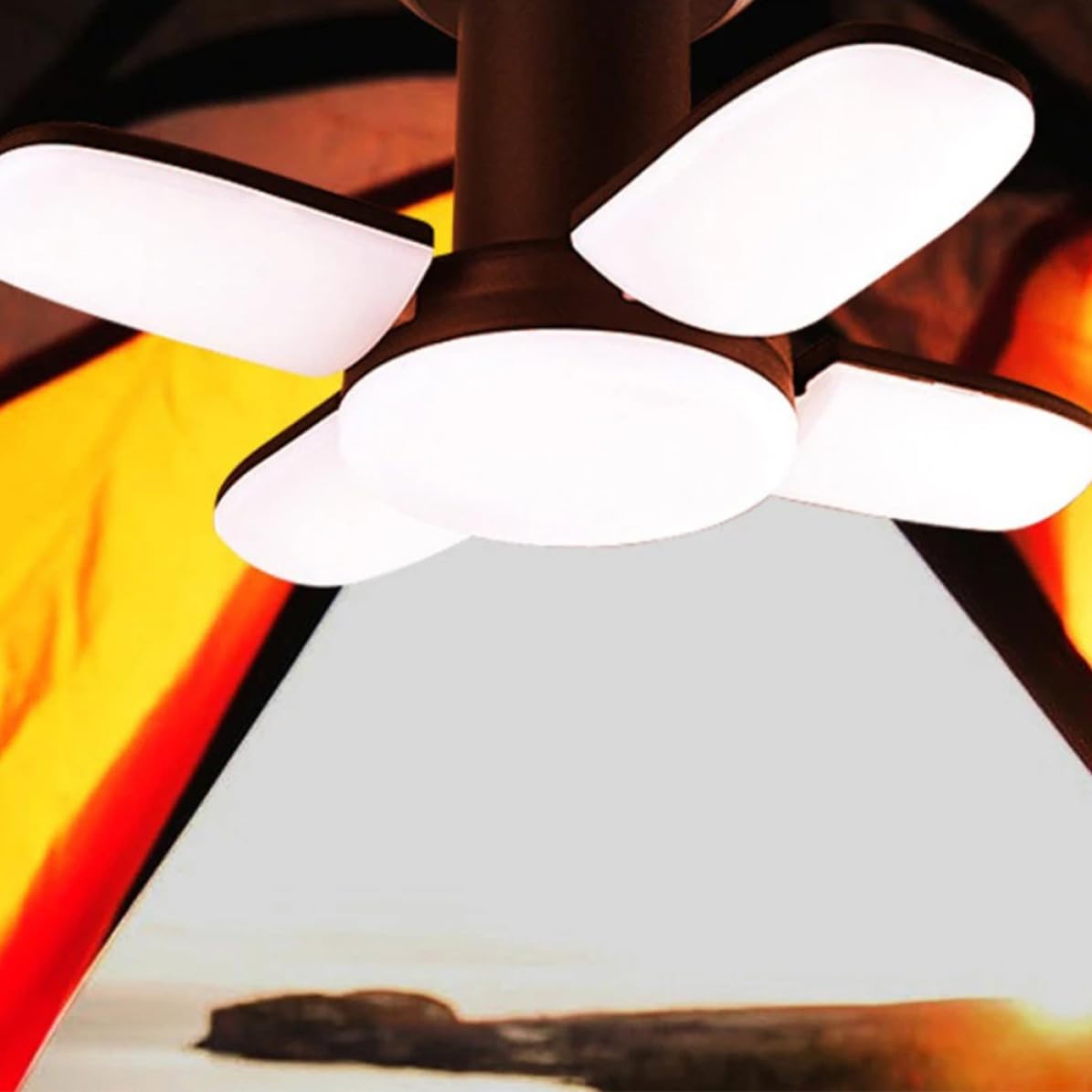 CHILDWEET Lámpara Solar LED para Tienda de Campaña Gancho, Carga Solar y Usb, Luz de Emergencia para Camping y Mercados Nocturnos, Material Abs Negro